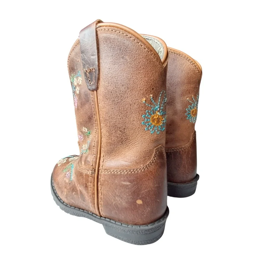 Smoky Mountain Boots Toddler 6R Brown Leather Floral Embroidered Western 3831 T